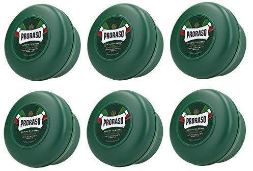 6er Shaving Soap Green Line in a Bowl Proraso Rasierseife Grün im Tiegel 150 ml