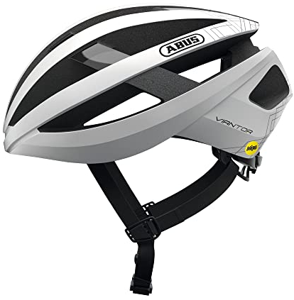 ABUS Rennradhelm Viantor MIPS - Sportlicher Fahrradhelm mit MIPS Aufprallschutz für Einsteiger - für Damen und Herren - Weiß Matt, Größe S