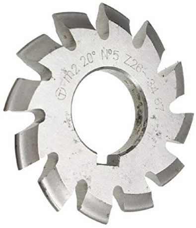 WEKOW 1PCS Modul 2 Durchmesser 22 Mm 20 Grad # 1-8 HSS Involute Zahnradfräser (#5)