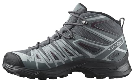 Salomon X Ultra Pioneer Mid Gore-Tex wasserdichte Damen Outdoorschuhe, Outdoor-bereit, Sicherer Fußhalt, Stabil und gedämpft, Ebony, 40 2/3
