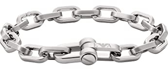 Emporio Armani Armband För Män Fashion, L: 185mm, B: 13mm Silver Rostfritt Stål Armband, EGS2865040, Metalliskt silver
