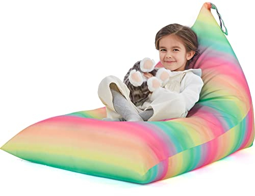 Nobildonna - Poltrona a sacco portaoggetti, da riempire, motivo animali, solo fodera, per bambini e adulti, extra large, senza imbottitura, riporre organizzare peluche, in tela di prima qualità