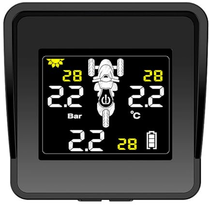 Hnmodter SystèMe de Surveillance de la Pression des Pneus Solaire Moniteur de Pression des Pneus TPMS pour Affichage LCD 3 Capteurs Externes