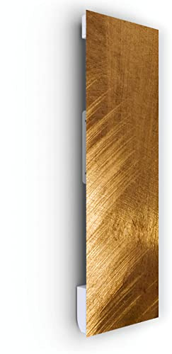 ILO|Radiateur Électrique Soufflant Mural| Rayonnant| Or brossé | +38 Décors| Extra Plat| 1250w| Pour pièce de 22m2 |Orientation Vert.|Éco, Silencieux| Fabrication France|