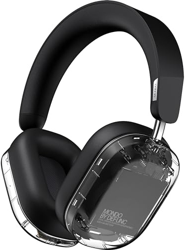 Defunc Mondo Over-Ear Trådlösa Hörlurar Med Valfri Kabel, 45 Timmars Aktiv Speltid, Bluetooth, Dual-ENC-Mikrofoner Och Drivrutin, Transparent