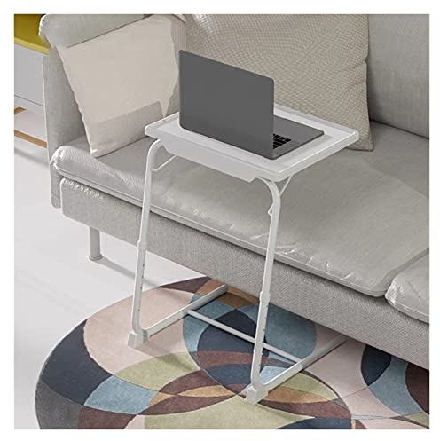 Weiße TV-Tabletttische, Verstellbarer TV-Tabletttisch auf Bett und Sofa, bequemer Klapptisch mit 6 Höhen- und 3 Neigungswinkeleinstellungen, leicht