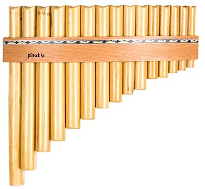 Plaschke Instruments Panflöte, Holz-Riemen Design, handgemacht aus Südtirol 15 Töne C-Dur