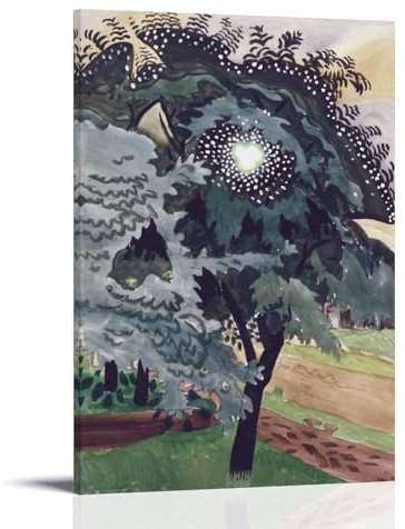 GAJUST Burchfield Leuchtbaum-Poster, leuchtender Baum, gemalt von Charles Burchfield im Jahr 1917, Leinwanddruck, Kunstposter, Rahmen, 60 x 90 cm
