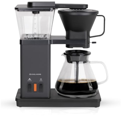 CoolHome Masterbrew Cafetera - Cafetera Filtro de café - Con función blooming - Acero inoxidable (Negro)