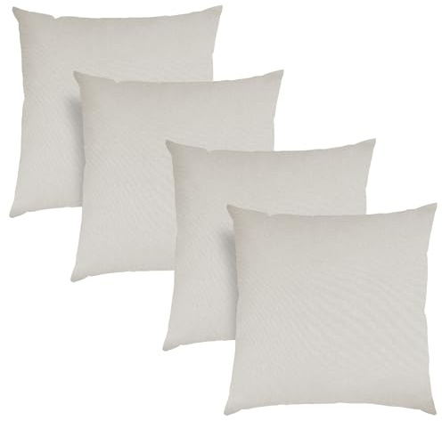 sleepling 4er Set Sofakissen 40x40 cm, Kissen, Beige | Zier aus robustem Polsterstoff , 40 x 40 cm, Deko für Sofa, Couch , Polster, Made in EU, 4 Stück