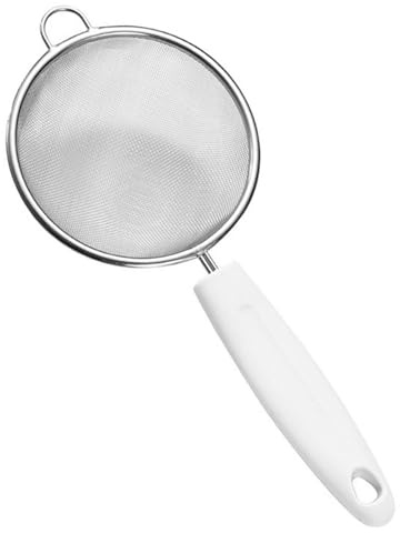 Stainless Steel Fine Mesh Food Strainer, Versatile Fine Mesh Skimmer Spoon Easy to Filter Impurities for Scooping Food (S 40cm / 15.7in)