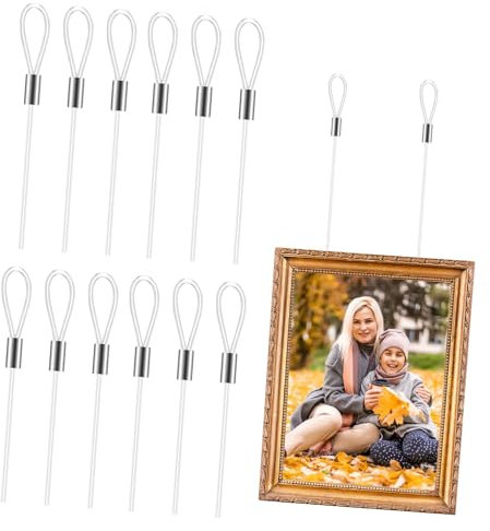 VILLFUL 12 pezzi filo per appendere immagini in nylon trasparente, robusto cavo per appendere immagini fune invisibile per la decorazione e applicazioni versatili