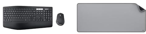 Logitech MK850 Kit Tastiera e Mouse Wireless Multidispositivo, Wireless e Bluetooth 2.4 GHz & Desk Mat - Studio Series, Multifunzione, Tappetino per Mouse Esteso