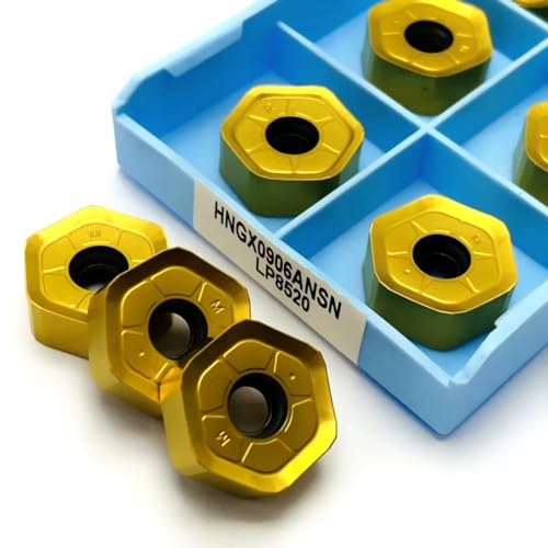 10PCS HNGX0906 Hochwertige doppelseitige 45-grad Fräsen Einfügen HNGX0906ANSN Hartmetall Drehen Klinge CNC Fräsen Maschine Klinge(HNGX0906ANSN LP8520)