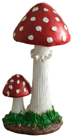 Duroecsain Pilze Tischdeko, Pilzgarten Deko | Bunte Figuren Innendeko Gartenstatuen aus Harz - Kreative Gartenskulpturen Raumdeko