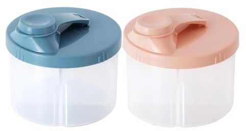 2 Stück Milchpulver Portionierer Baby | Milchpulver-Box | 4 Lagiger MilchPulver Spender | Tragbarer Auslaufsicher Rotierender Snack-Aufbewahrung Behälter | Säuglingsnahrung Kasten Für Reise Im Freien