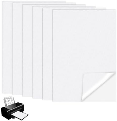 Riceel Wasserlösliches Stickvlies A4 Stickvlies Wasserlöslich Selbstklebend Wasserlösliches Stickvlies Bedruckbare für Drucken Handbemalt Bestickt DIY-Kleidung Taschen