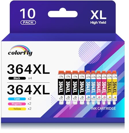 364XL Compatible Cartouches d'encre Remplacement pour HP 364 364XL pour Photosmart 5510 5520 5524 6510 6520 7510 7520 Officejet 4620 4622 Deskjet 3520 3070A Imprimante (10 Pack)