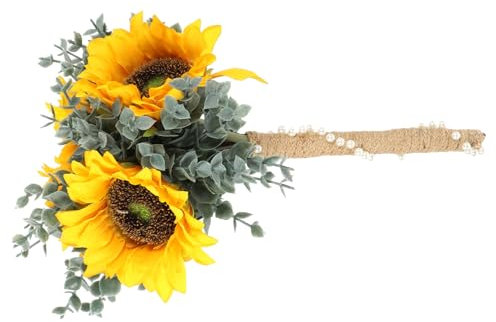 ULDIGI Sonnenblumen-hochzeitsstrauß Imitationsstrauß Für Die Braut Party Foto-Requisite Hochzeitsdeko 1 Stück