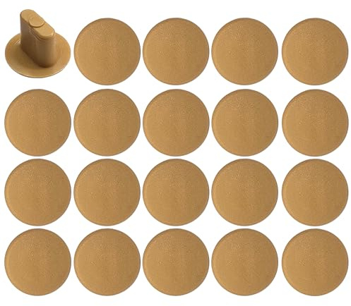 cyclingcolors 20x Abdeckkappen Kunststoff Blindbohrung 8mm längliche Stopfen Blindstopfen Abdeckung Möbel, Hellbraun