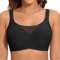 Cavotor Non Wired Bras for Women Seamless Push Up Bra T Shirt Soft Comfort Support Bras for Saggy Breasts Lace Wireless Bralettes with Bra Extender (Black,M)