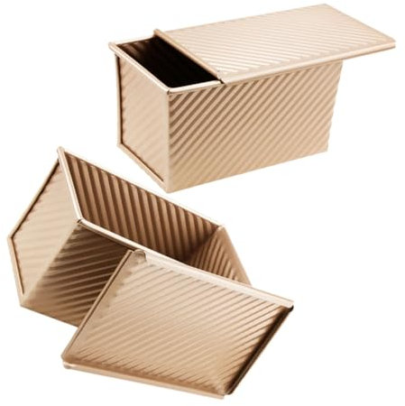 Alipis 2piezas Molde Para Hornear Pan Con Tapa Material Resistente Diseño Antiadherente