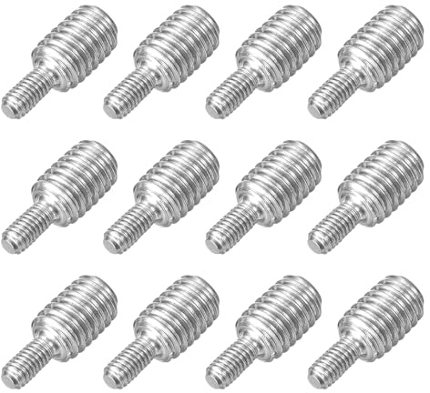 QUARKZMAN Perno Roscado de Doble Extremo, 12Pcs Adaptador de Rosca, M3x6mm a M6x8mm Acero Inoxible 304, Adaptador Reductor para Fijación de Muebles y Maquinaría