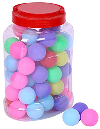 BESPORTBLE 40-mm Tischtennisbälle Bunt 60 Stück Trainingsbälle PVC | Gleichmäßiger Sprung, Präzise Ballkontrolle, für Erwachsene, Party und Beer Pong Zufällige Farbe