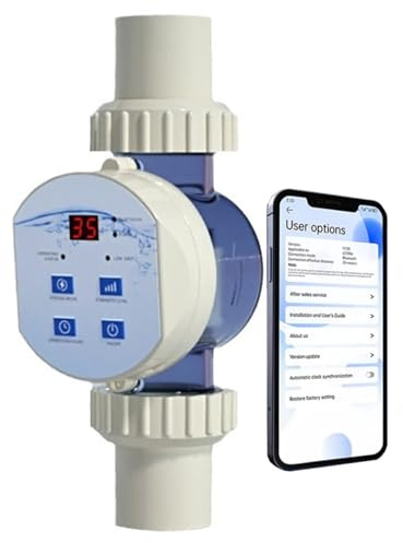 HDaspijh GéNéRateur De Chlore Au Sel pour Piscine, SystèMe De Chloration d'eau SaléE pour Spa De Natation, Wi-FI IntéGré Et TéLéCommande par Application, Fonction De Nettoyage Automatique,5g/h