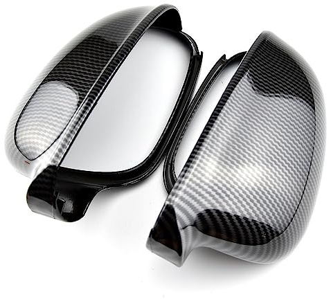 Retrovisori Coperchi Ala Laterale Posteriore Vista Posteriore Specchio Cover Trim Sostituire Caso Shell Per GOLF 5 MK5 Porta Specchio Cover Caps(Carbon Look black)