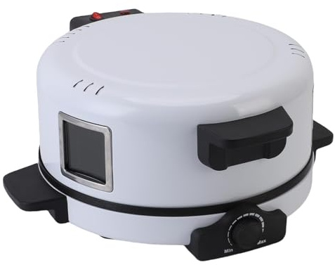 Focket Fours à Pizza, Fabricant de Pizzas électriques de Comptoir de 12 Pouces 2000w avec Assiette de Cuisson Antiadhésive et Fenêtres, Chauffe jusqu'à 440 ℃ Pizza Intérieure (Prise UE)