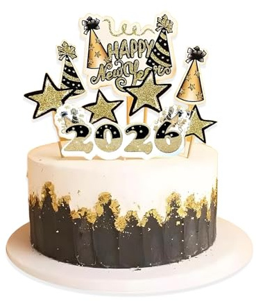 20 Stück Tortendeko Silvester,Cake Topper Happy New Year 2026,Cupcake eid Toppers Deko,eve Kuchen Year's Darts,Decoration Frohes Tortendeko