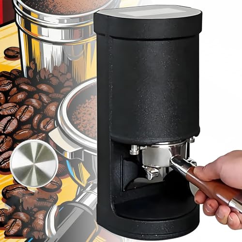 ZenSeFarin Tamper à Café Automatique 58 Mm,Presse à Poudre électrique Commerciale,Doseur Professionnel Poudre Grain Café pour Café,en Acier Inoxydable Pilon Poudre Grain Café Black