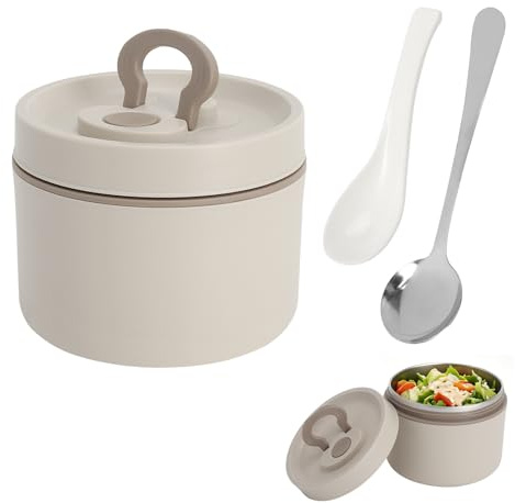 TLDBATICE Contenitore termico per alimenti 650ml, contenitore termico in acciaio inox con cucchiaio, termico per alimenti, termos per cibo, a prova di perdite, contenitore termico per pranzo, termica