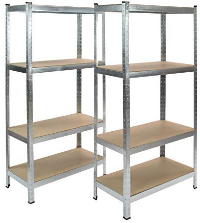 DEMA Steckregal Metallregal Kellerregal Werkstattregal Regal Twin 8 Böden je 65 kg 160x160x40 cm
