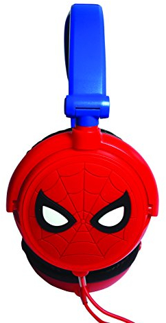 Lexibook, Spider-Man, Casque Audio stéréo, Puissance sonore limitée, Pliable et Ajustable, Rouge/Bleu, HP010SP