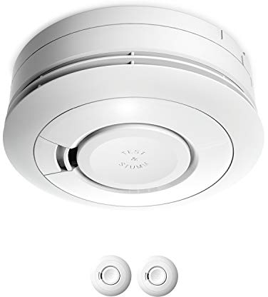 Ei Electronics Ei650 - Rilevatori di fumo, set da 2 pezzi, dispositivo stand-alone con batteria per 10 anni, vincitore del test Stiftung Warentest, colore: Bianco