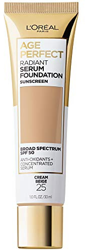 L'Oreal Paris Age Perfect Radiant Serum Foundation mit LSF 50, Cream Beige, 28,3 g