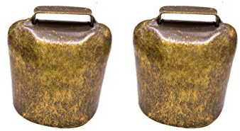 Tischglocke 2 Stück Schafsglocke Anti-Diebstahl Nutztier Verdicken Eisenglocke Haustier Schäferhalsband Vintage Glocke Ornament für Home Farm Bronze 26G Christbaumschmuck Silber
