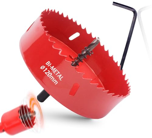 XYZDOUBLE Bimetall Hålsåg 120mm Hss Hålsåg för Trä Metall Aluminium Rostfritt Stål Plast Och Mycket Mer