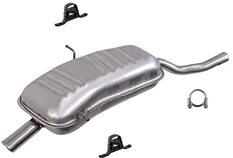 BESTPRICE Auspuff Schalldämpfer Set 1x Endschalldämpfer, mit Montagematerial Kompatibel mit BMW 3 (E46), 3 Cabriolet (E46), 3 Coupe (E46), 3 Touring (E46)