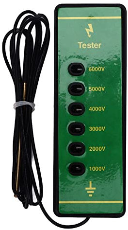 Haofy Elektrozaun-Spannungsprüfer, Elektrozaun-Voltmeter, 6 Kontrollleuchten, Tierzaun-Fehlersucher für Landwirtschaftliche Viehgehege