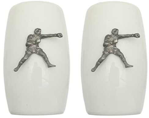 Boxer China Salt and Pepper Shakers Cruet Set Modern White CSP 43