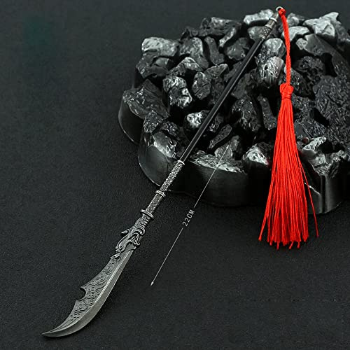 nyyuqi 1/12 Scale Chinese Ancient Sword Long Knife Weapon Knight Soldier Metal for 6'' Action Figure Body Doll (yangyeguandao)
