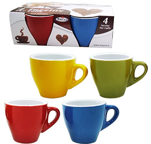 MAURY'S TAZZINE EXPRESS DA CAFFÈ IN SET DA 4 PEZZI (Multicolore)