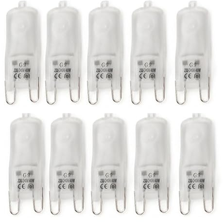 10x G9 Halogen Bulbs 18W/25W/40W/50W 230V 2800K Warm White Frosted Capsule Lamps Dimmable, No Strobe, No Flicker (watts, 18)