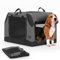 PETSFIT Hundebox Auto, Hundebox faltbar Kofferraum/Rückbank,Verstellbarer Bezug & verstärktes Netz, Hundetransportbox Auto mit Abschließbarer Reißverschluss, Grau,M