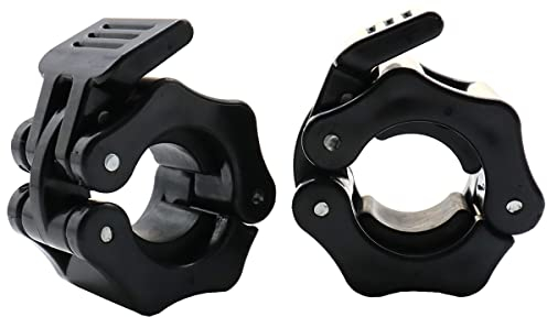 Tioamy Abrazaderas de barra para mancuernas con cierre giratorio para levantamiento de pesas estándar, barra de mancuernas, barra de barra de barra de liberación rápida, hebilla profesional, 1 par de
