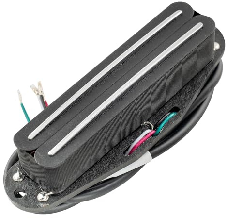 Musiclily Pro ST-DPLA Alnico 5 Rail Blade Humbucker Tonabnehmer Single Coil Format 6,2K für Strat Style E-Gitarre, Schwarz | Rail Blade, Single Coil Sized, for Strat Style E-Gitarre