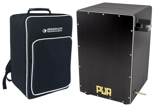 Pur PC4499L Vision Pro Hi-Hat Links Black and Gold Cajon + keepdrum Cajon-Tasche